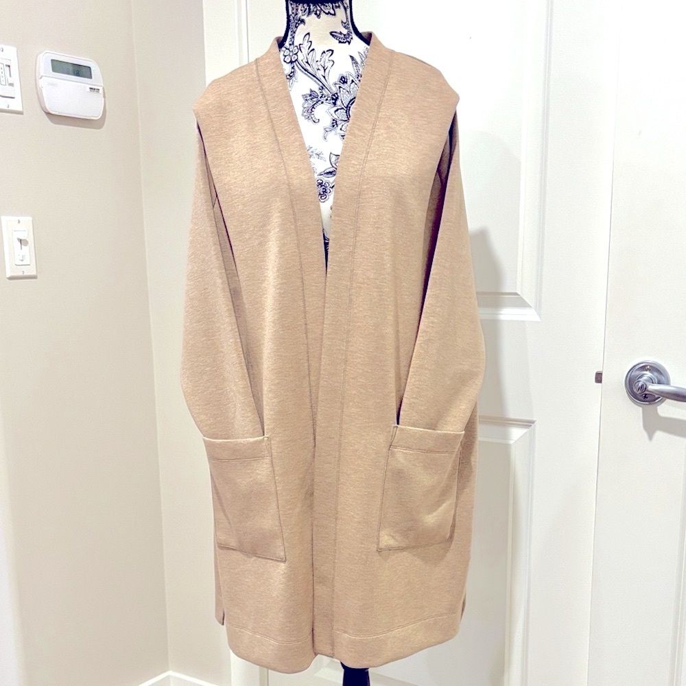 1X Joe Fresh lightweight cappuccino beige brown 3/4 length midi‎ sweater